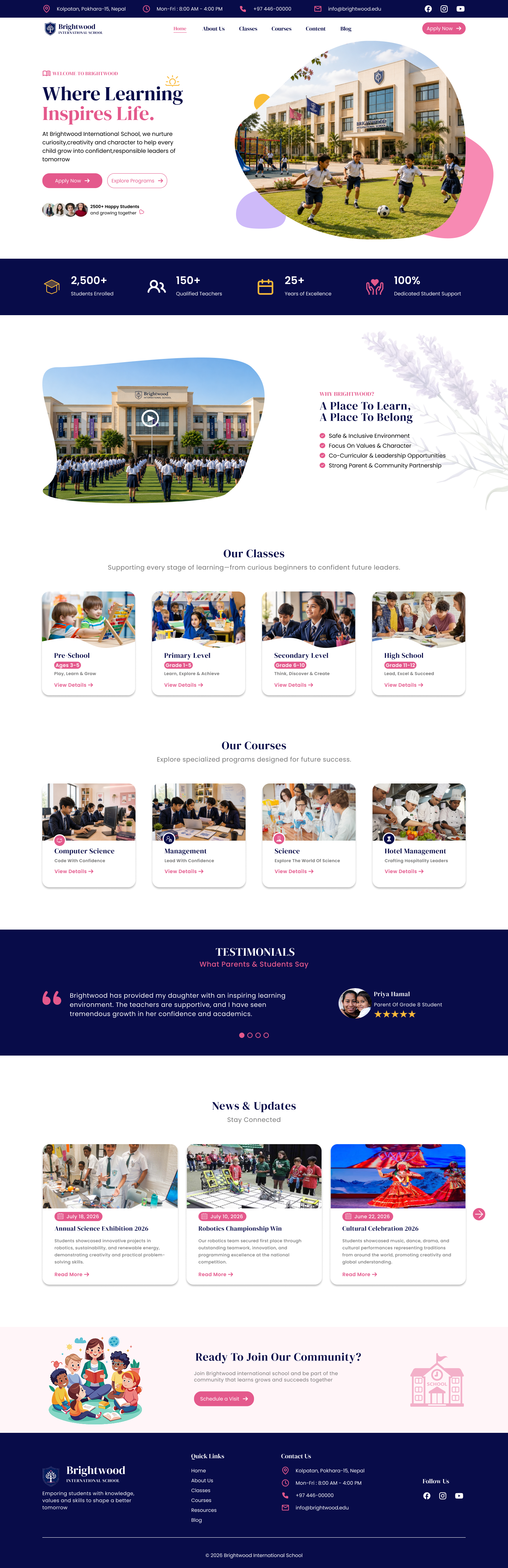 School Website Home